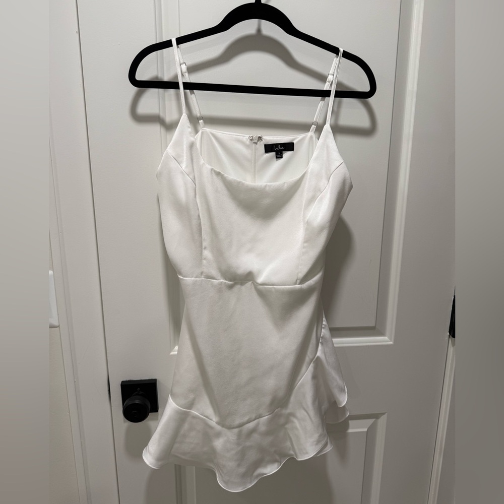 Lulu's White Ruffle Mini Dress - Picture 3 of 4